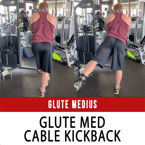 Glute med kickbacks - Lie on your back with your legs bent to approximately 45 degrees. Keep your feet flat on the floor. With a resistance band around your thighs, brace your core and drive your legs out. Press ...